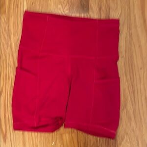Women's Red lululemon bike Shorts size 0